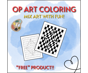 FREE OP ART WORKSHEET!! ( 01 MODEL) N°2