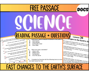 Free Reading Passage: Fast Changes to the Earth's Surface Google Docs