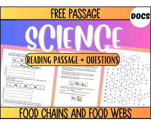 Free Reading Passage: Food Chains and Food Webs (Google Docs)