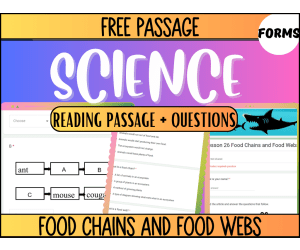 Free Reading Passage: Food Chains and Food Webs (Google Forms)