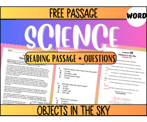 Free Reading Passage: Objects in the Sky (Word)