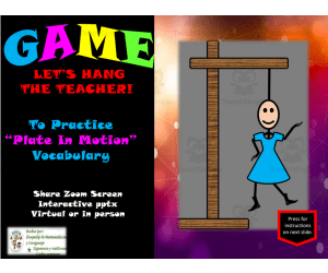 Free Science Interactive Hangman Game / Plates in Motion Vocabulary