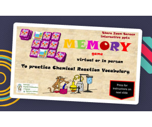 Free Science Interactive Memory Game / Chemical Reaction Vocabulary