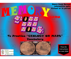 Free Science Interactive Memory Game / Geology on Mars Vocabulary