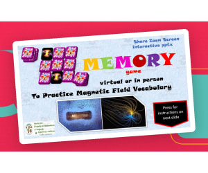 Free Science Interactive Memory Game / Magnetic Field Vocabulary