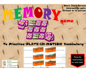Free Science Interactive Memory Game / Plates in Motion Vocabulary