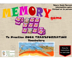 Free Science Interactive Memory Game / Rock Transformation Vocabulary