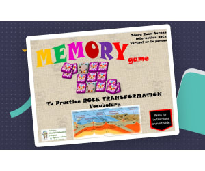 Free Science Interactive Memory Game / Rock Transformation Vocabulary