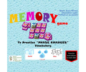 Free Science Phase Changes Vocabulary Interactive Memory Game