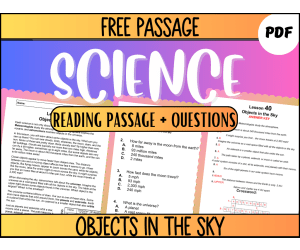 Free Science Reading Comprehension Passage: Objects in the Sky PDF