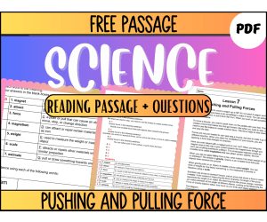 Free Science Reading Passage: Pushing and Pulling Forces PDF