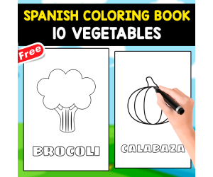 FREE SPANISH COLORING PAGES | LOS 10 VEGETALES