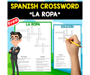 FREE SPANISH CROSSWORD + SOLUTION | LA ROPA