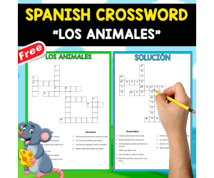 FREE SPANISH CROSSWORD + SOLUTION | LOS ANIMALES