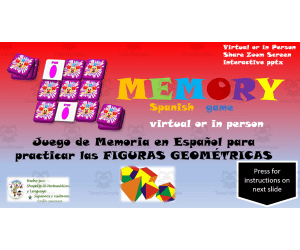 Free Spanish Interactive Memory Game / Las Figuras Geometricas