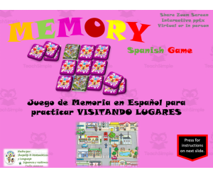 Free Spanish Interactive Memory Game to Practice Lugares en la Ciudad