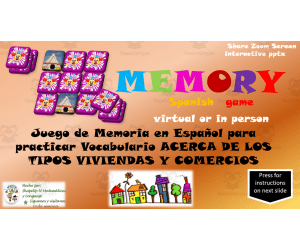 Free Spanish Interactive Memory Game to Practice Viviendas y Comercios
