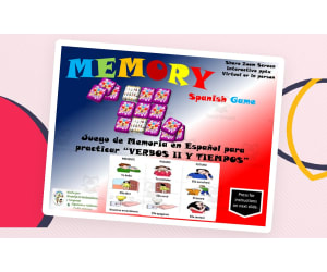 Free Spanish Interactive Memory Game - Verb Tense: Present=Past-Future