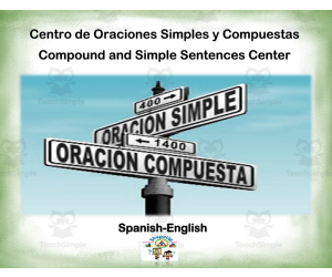 Free Spanish Interactive Simple and Compound Sentences Center Activity