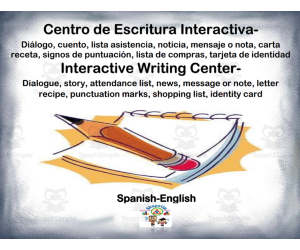 Free Spanish Interactive Writing Center Activity