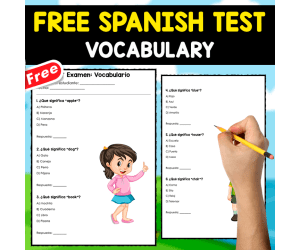 FREE SPANISH TEST | BASIC VOCABULARY | 4 PAGES