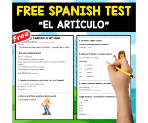 FREE SPANISH TEST | EL ARTICULO | 3 PAGES