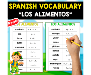 FREE SPANISH TEST | VOCABULARY | LOS ALIMENTOS