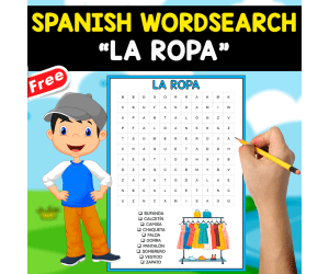 FREE SPANISH WORDSEARCH | LA ROPA