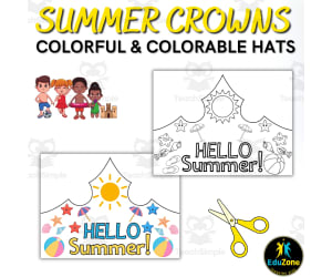 Free Summer Crowns: Colorful Hats & Crowns for Your Sunny Beach Bash!
