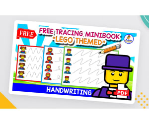FREE TRACING MINIBOOK | Lego Themed