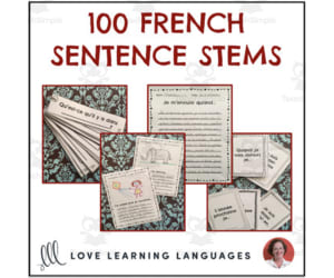 French: 100 Sentence Stems Starter Prompts