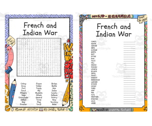 French and Indian War word search & scramble