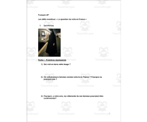 French: AP French Reading Activity Le voile en France