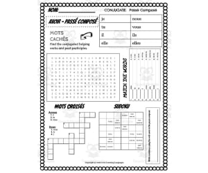 French: Avoir Conjugation Worksheet