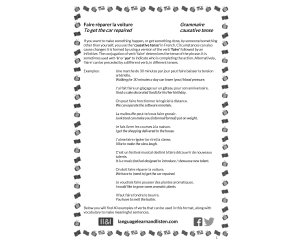 French - Causative tense