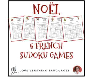 French Christmas Vocabulary - Noël - Sudoku Puzzles