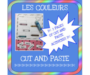 French: Colors Cut and Paste Worksheets