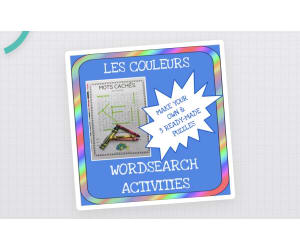 French: Colors Word Search Activities