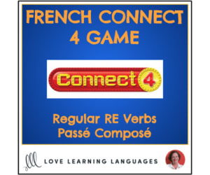 French Connect 4 Game - Regular RE Verbs - Passé Composé