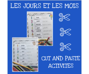 French: Days and Months - Cut and Paste Worksheets