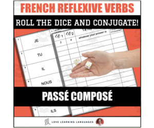 French Dice Game - Reflexive Verbs in the Passé Composé