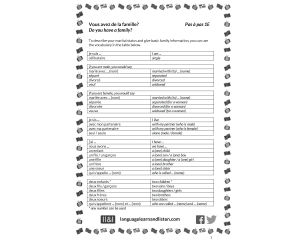 French - Do you have a family?
