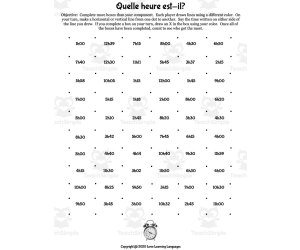 French: Dots and Boxes Game - 12 Hour Clock