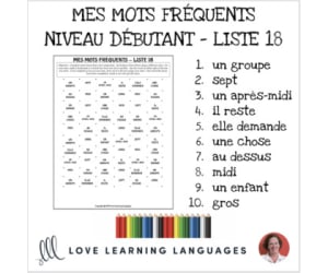 French: Dots and Boxes Game and Word Wall - Frequent Words List 18