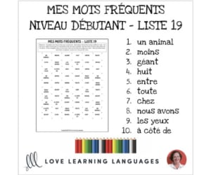 French: Dots and Boxes Game and Word Wall - Frequent Words List 19