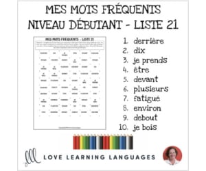 French: Dots and Boxes Game and Word Wall - Frequent Words List 21