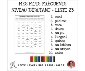 French: Dots and Boxes Game and Word Wall - Frequent Words List 23