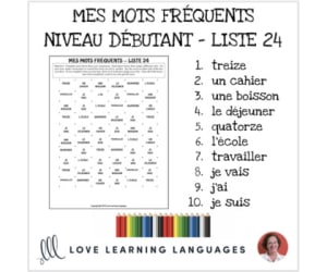 French: Dots and Boxes Game and Word Wall - Frequent Words List 24