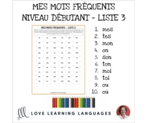 French: Dots and Boxes Game and Word Wall - Frequent Words List 3