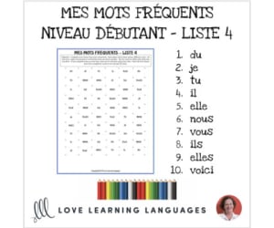 French: Dots and Boxes Game and Word Wall - Frequent Words List 4